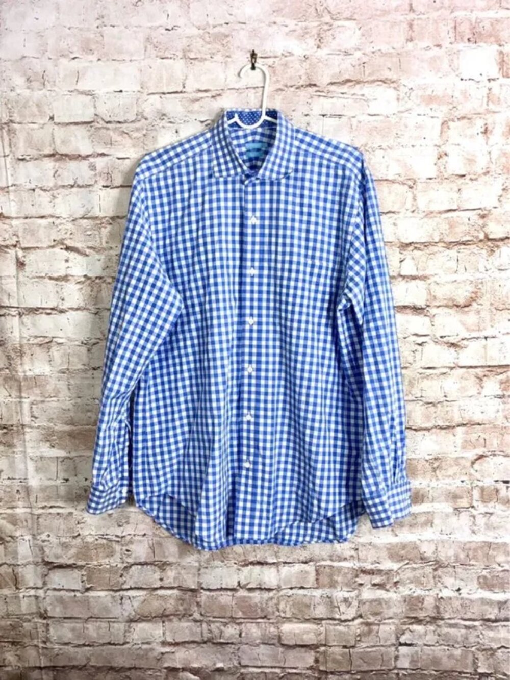 J.McLaughlin Men’s Gingham Button Down Shirt Slim Fit Size Large
